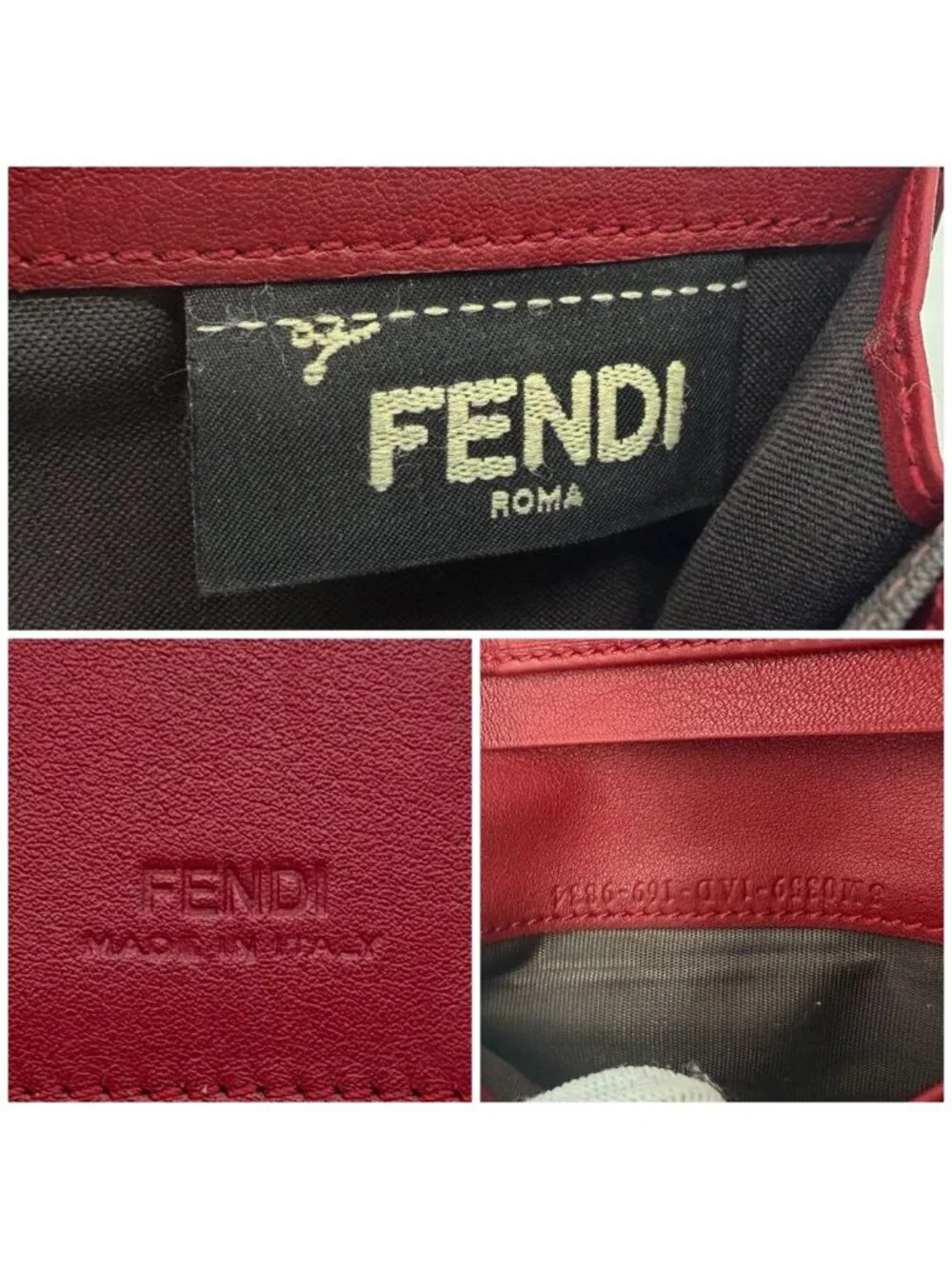 Fendi Peekaboo Selleria Turnlock Bifold Compact Wallet